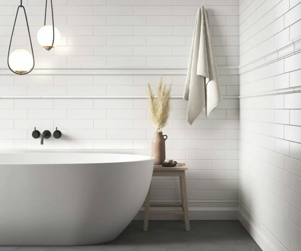 Classic White Subway for a serene bathroom!