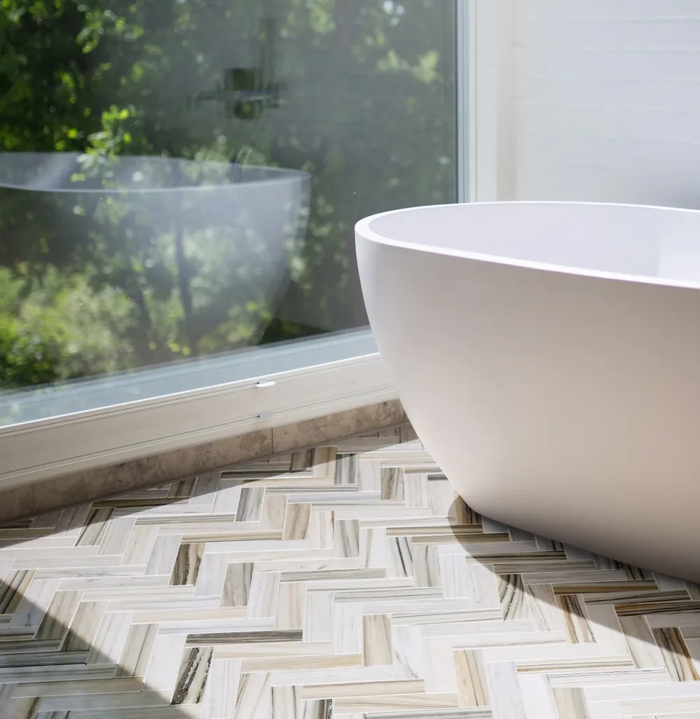 Terra Bella Tranquil Herringbone Mosaic