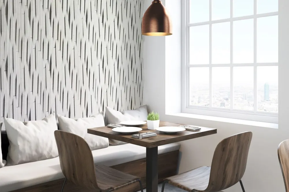 Chic dining vibes with this cladding wall feature!