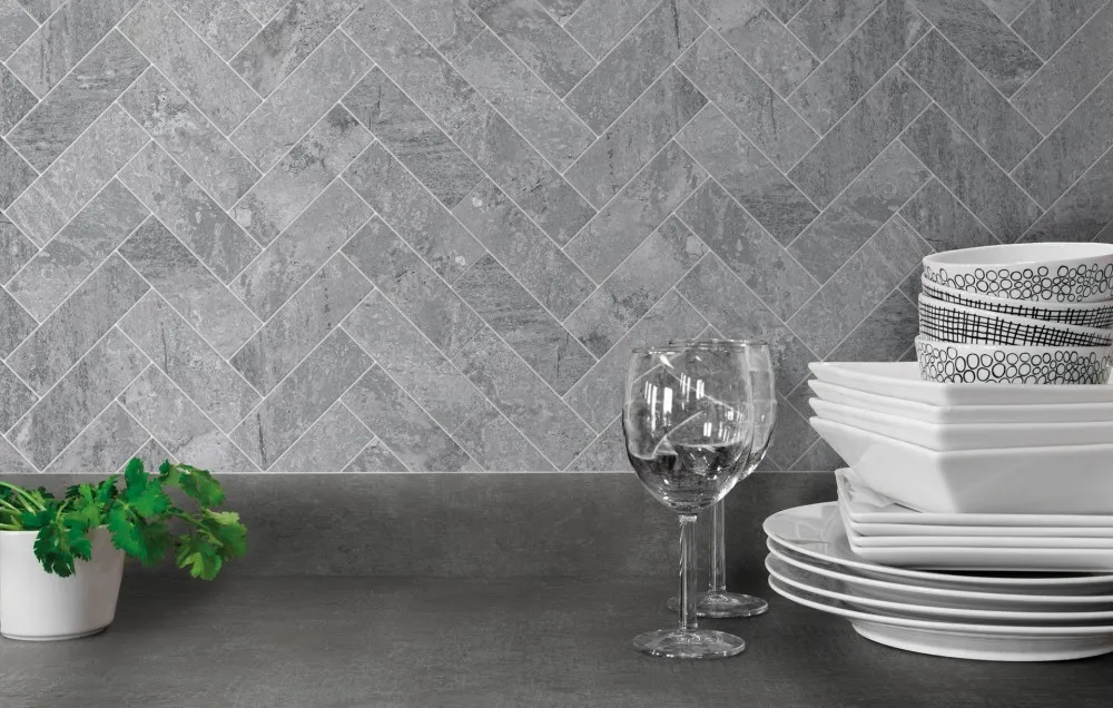 Topography Herringbone Backsplash