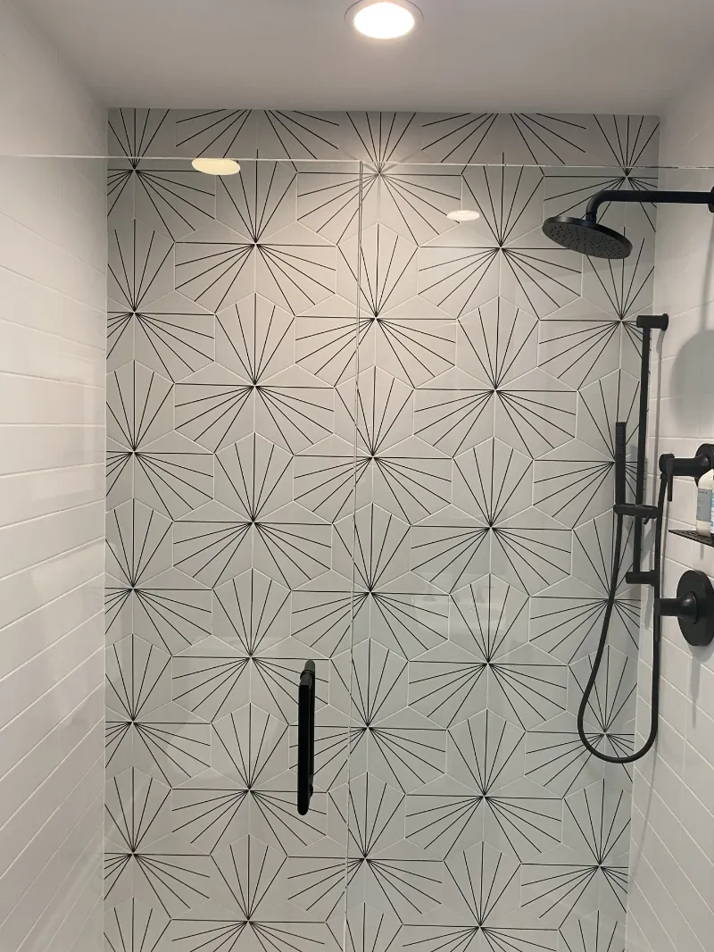 SomerTile Aster Hex Blanco Tile Shower