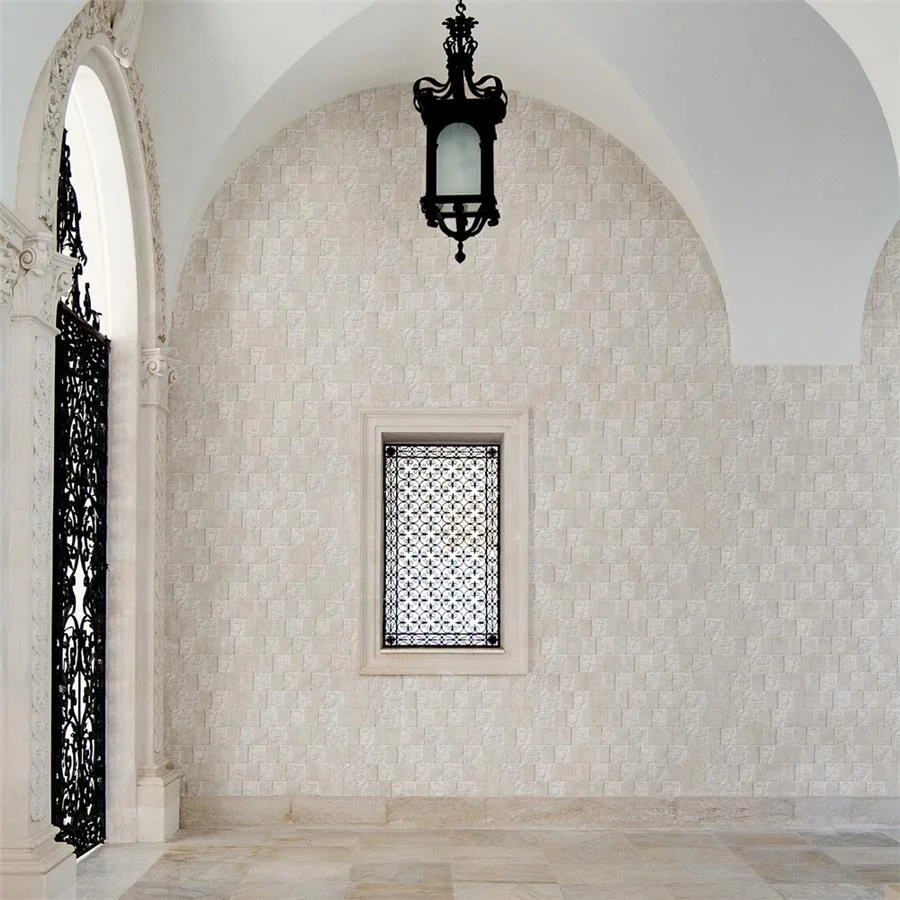 SomerTile Blend White Subway Tile Patio Wall